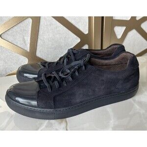 Black Brown 1826 Armstrong Mens Navy Suede Leather Street SNEAKERS Shoes Sz 9.5